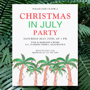 Budget Christmas In July Party Invitation