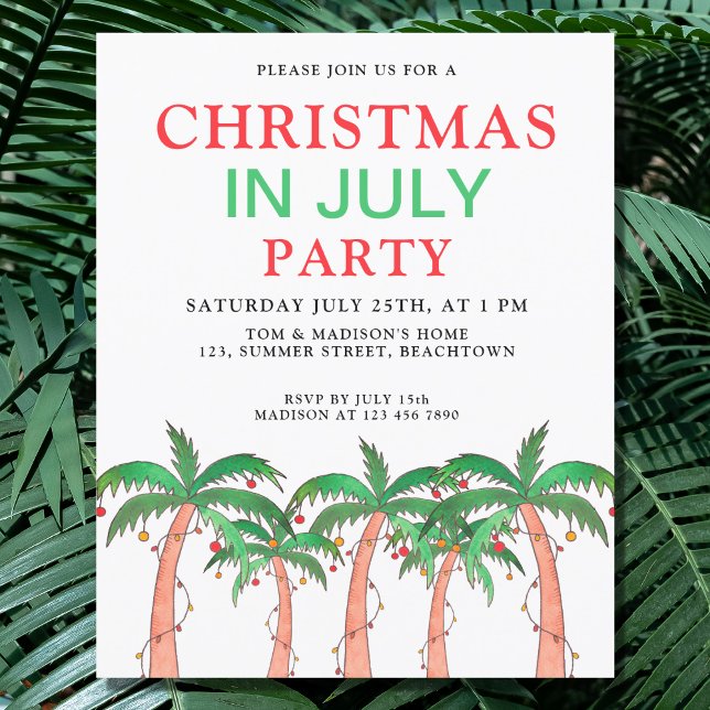 Budget Christmas In July Party Invitation (Creator Uploaded)