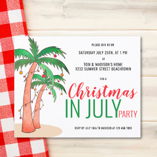 Budget Christmas in July Summer Party Invitation