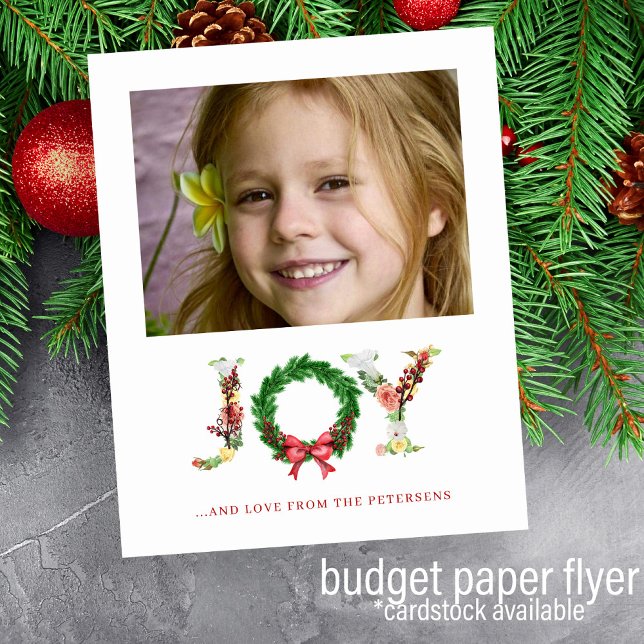 Budget Christmas joy custom photo Holiday Card (Creator Uploaded)