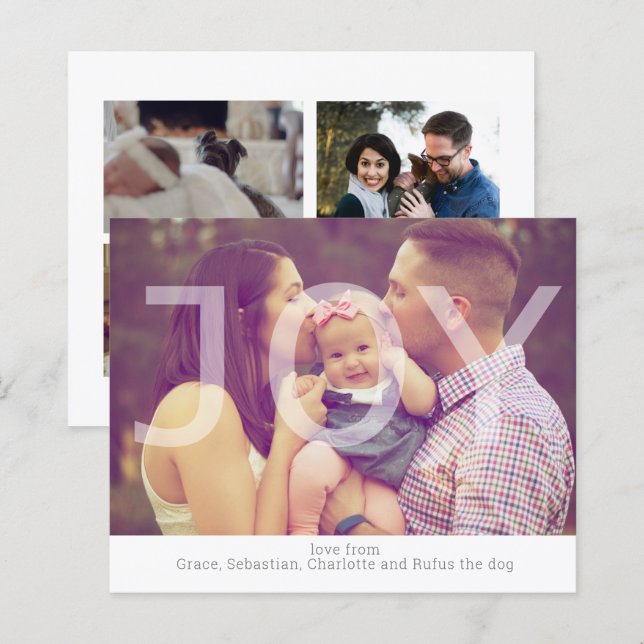 BUDGET Christmas Joy Photo Personalised Card (Front/Back)