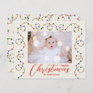 Budget Christmas Light Strand Photo Cards