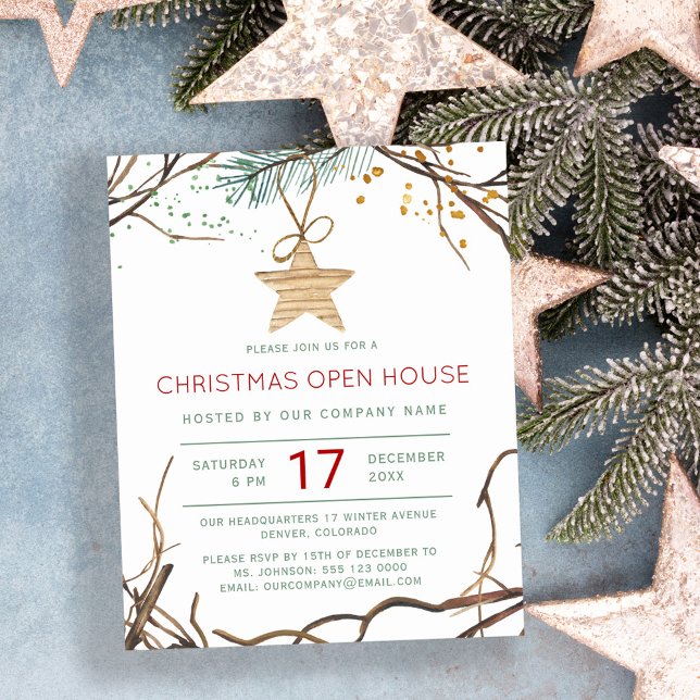 Budget Christmas modern open house invitation (Creator Uploaded)