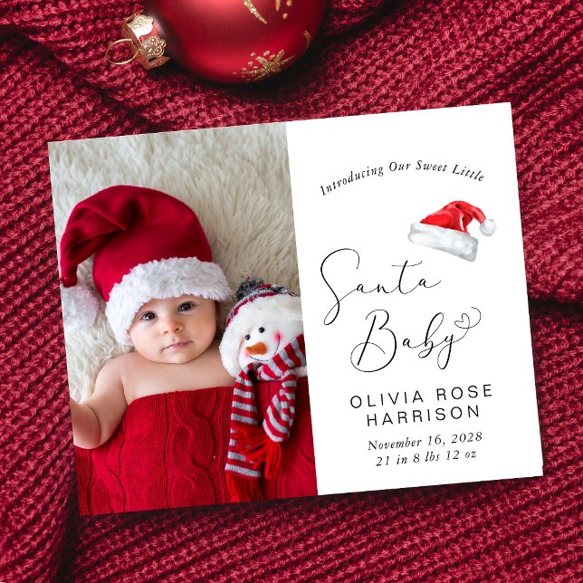 Budget Christmas Photo Birth Announcement (A cute & unique way to introduce family and friends to your little Santa baby this holiday season)