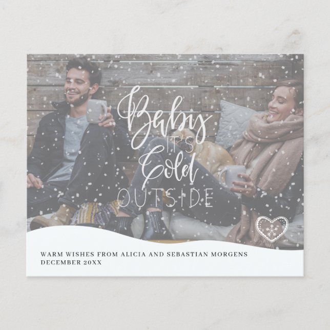 Budget Christmas photo greeting Holiday Card (Front)