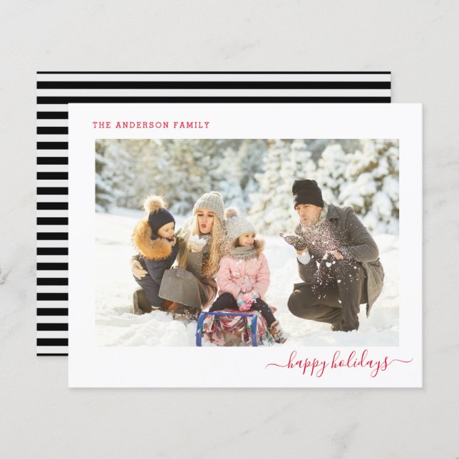 Budget Christmas Photo Modern Minimal 2024. Card (Front/Back)
