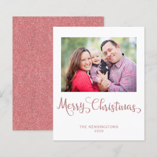 Budget Christmas Rose Gold Pink Glitter Photo