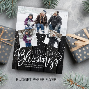Budget Christmas rustic wood photo winter holiday Flyer