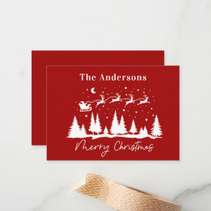 budget Christmas santa and reindeer sleigh   Card