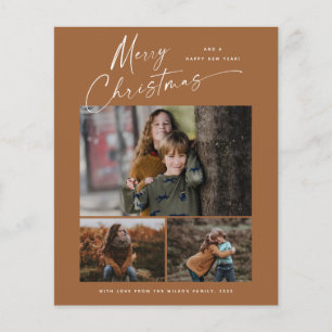 Budget Christmas Script 3 Photo Christmas Card