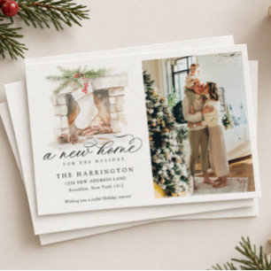 BUDGET Christmas Stocking A New Home Photo Moving Card