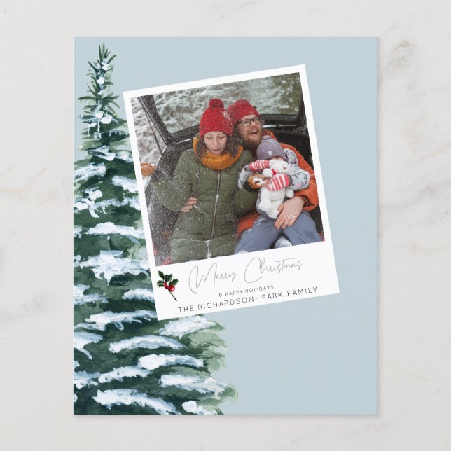 Budget Christmas Tree Holly& Instant Photo Blue V2 Flyer (Front)