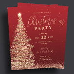 Budget Christmas Tree Party Red Holiday Invite<br><div class="desc">Elegant Christmas Corporate Dinner Party Invitation template with sparkling Christmas Tree on red. Impress your friends with this sophisticated and elegant invitation design. Fully customisable!</div>