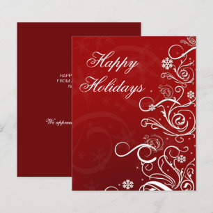 Budget Christmas Tree Red Business Holiday Card