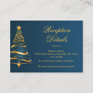 Budget Christmas Tree Wedding Reception Details Enclosure Card