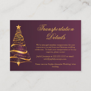 Budget Christmas Tree Wedding Transport Details  Enclosure Card