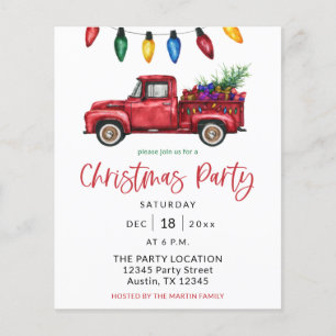 Budget Christmas Truck & Lights Christmas Party Flyer
