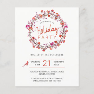 Budget Christmas winter holiday party Invitation Flyer