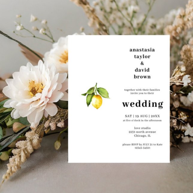 Budget Citrus Lemon  Wedding Invitation (Creator Uploaded)