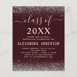 Budget Class of 2021 Graduation Silver Burgundy Flyer