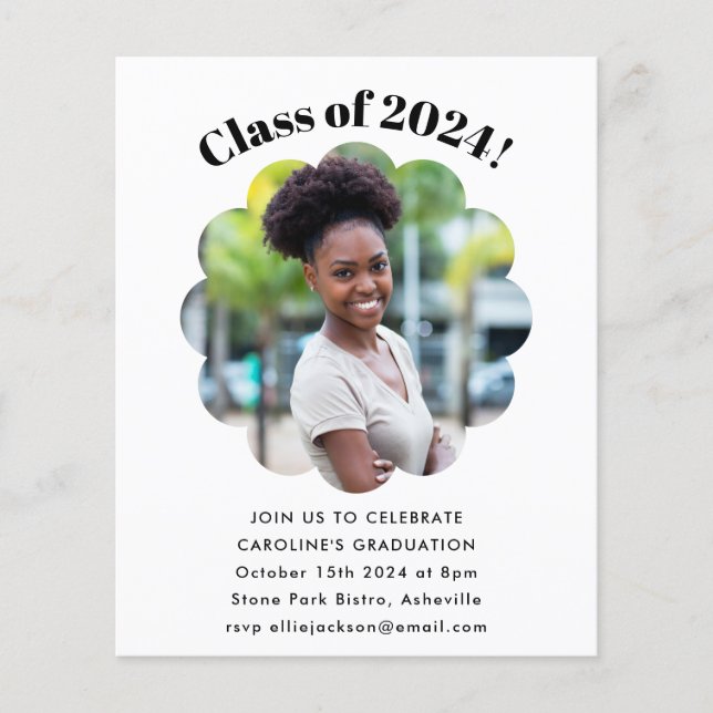 Budget Class of 2025 Photo Graduation Party Invite (Front)