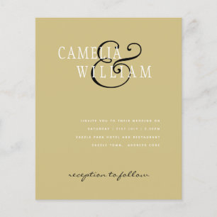 BUDGET Classic Black Gold White Wedding Invite Fly Flyer