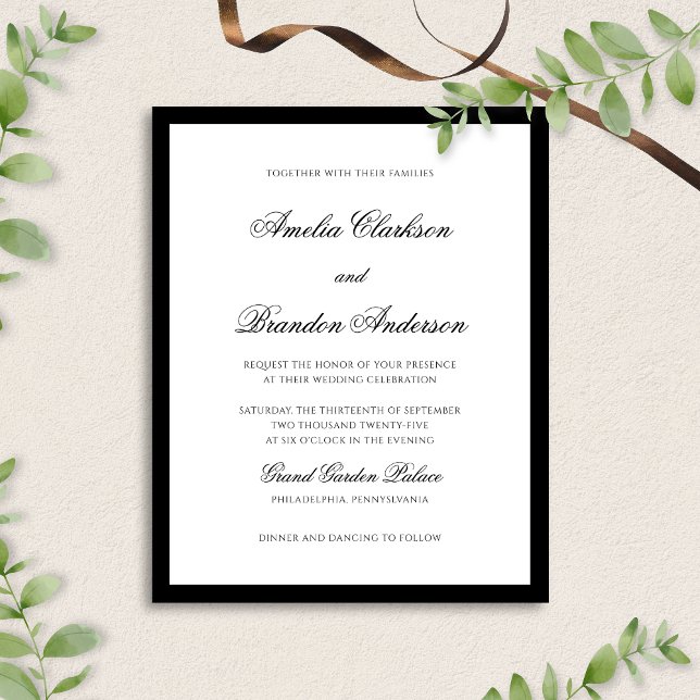 BUDGET Classic Black & White Formal Script Wedding (Creator Uploaded)