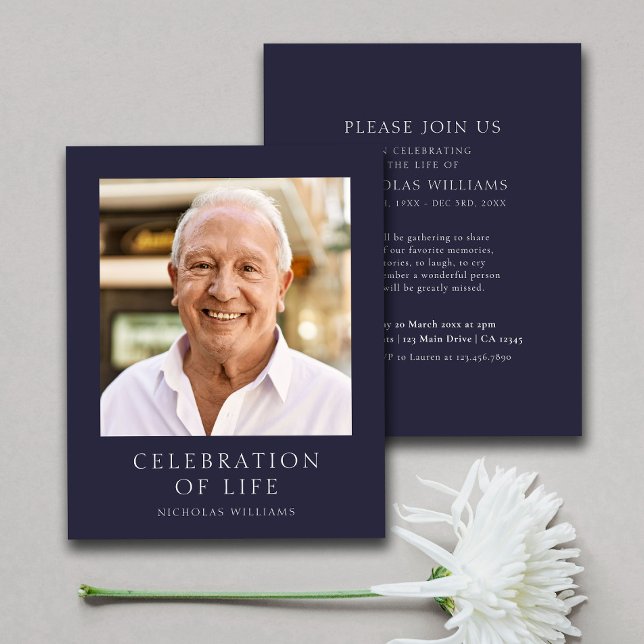 Budget Classic Celebration of Life Photo Funeral Flyer (Creator Uploaded)