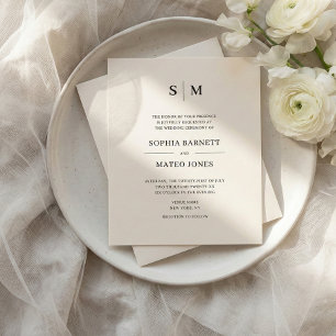 Budget Classic Monogram White 4 Photo Wedding Flyer