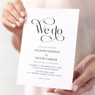 Budget Classic Script We Do Wedding Invitations