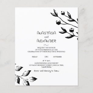 Budget Classic Wedding invitation. Flyer
