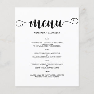 Budget Classic WEDDING MENU. Flyer