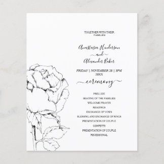 Budget Classic Wedding Program card. Flyer