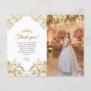 BUDGET Classic White Gold Photo Quinceañera