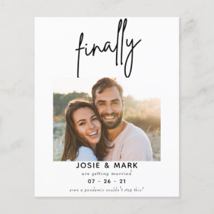 budget classy script finally photo save the date flyer