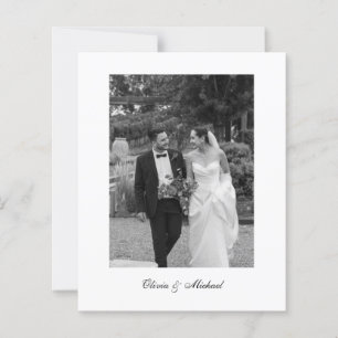 Budget Classy Script Photo Wedding Thank You