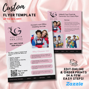 ⭐️BUDGET Cleaning Services DIY Template Blush Pink Flyer