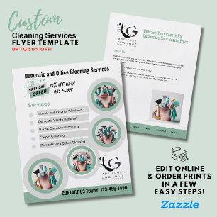 ⭐️BUDGET Cleaning Services DIY Template Sage Green Flyer