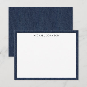 Budget Client Gift, Name, Dark Blue Denim Print Card