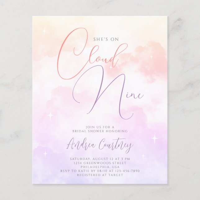 Budget Cloud Nine Dreamy Pastel Clouds and Stars (Front)