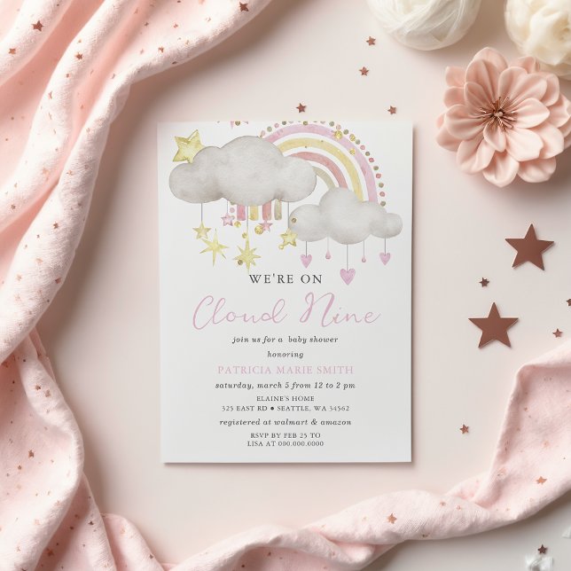 Budget Cloud Nine Girl Baby Shower Invitation (Budget Cloud Nine Girl Baby Shower Invitation)