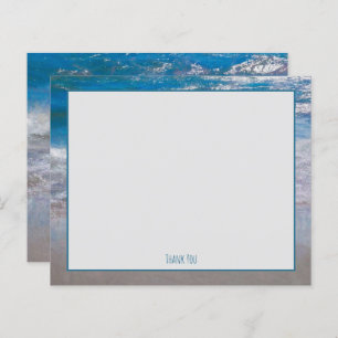 Budget Coastal Beach Blue Ocean Wave Thank You