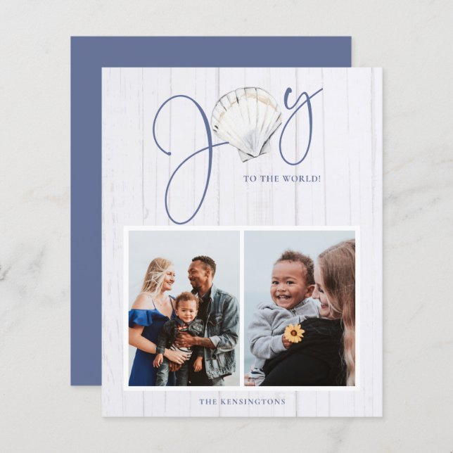 Budget Coastal Christmas Joy Seashell Holiday (Front/Back)