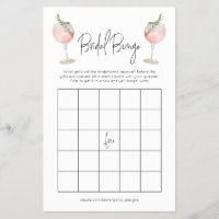 Budget Cocktail Bridal Bingo Bachelorette Game