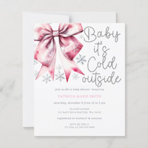 Budget Cold Outside Pink Bow Girl Baby Shower
