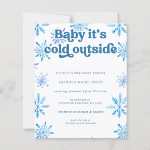 Budget Cold Outside Snowflakes Boy Baby Shower