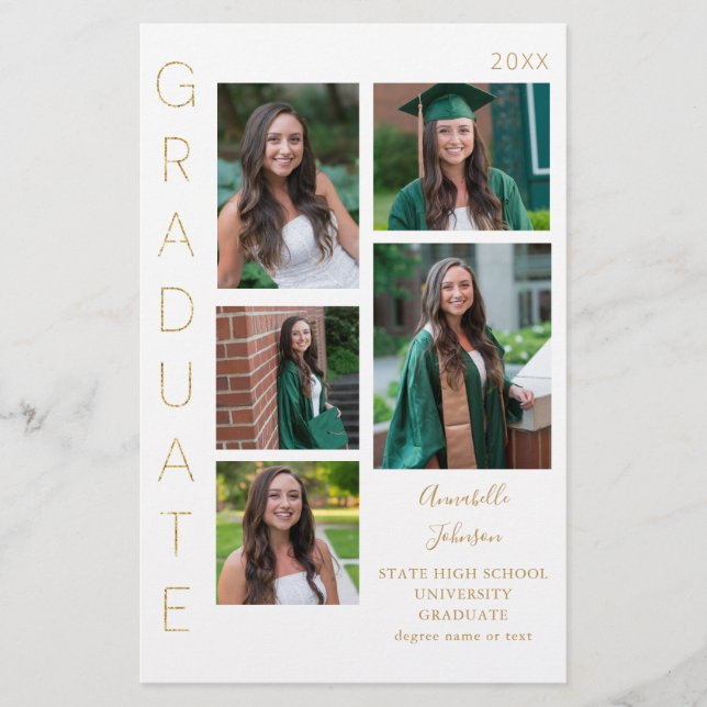 Budget Colour Glow- G & White Graduate 6 Photo MED Flyer (Front)