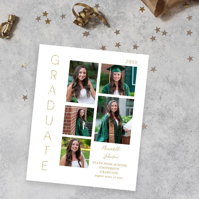 Budget Colour Glow- Gold & White 1 Graduate 6 Phot Flyer (Creator Uploaded)
