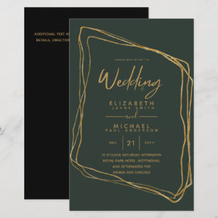 BUDGET Colour Trends GOLD Wedding Invite Modern