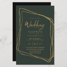 BUDGET Colour Trends GOLD Wedding Invite Modern